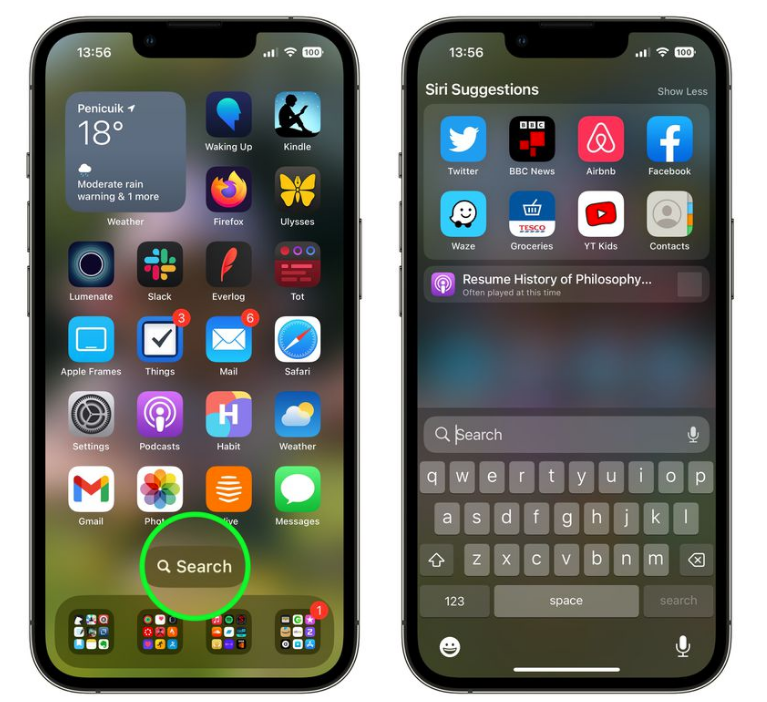 袁州苹果手机维修分享升级到 iOS 16 后，如何删除主屏幕上的搜索按钮 