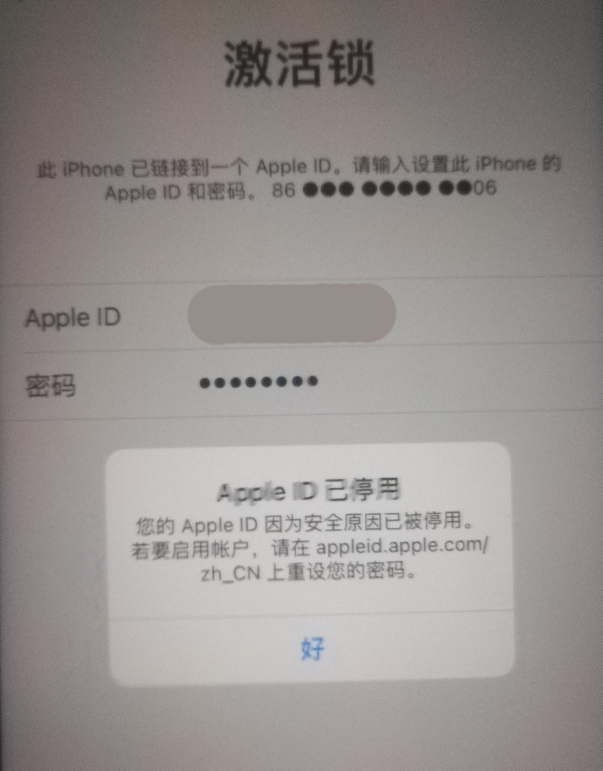 袁州苹果手机维修分享iPhone 12 出现提示“Apple ID 已停用”怎么办 