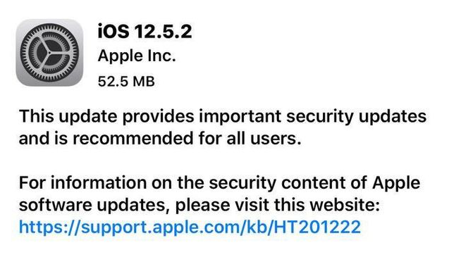 袁州苹果手机维修分享iOS12.5.2发布，建议所有老苹果用户安装 